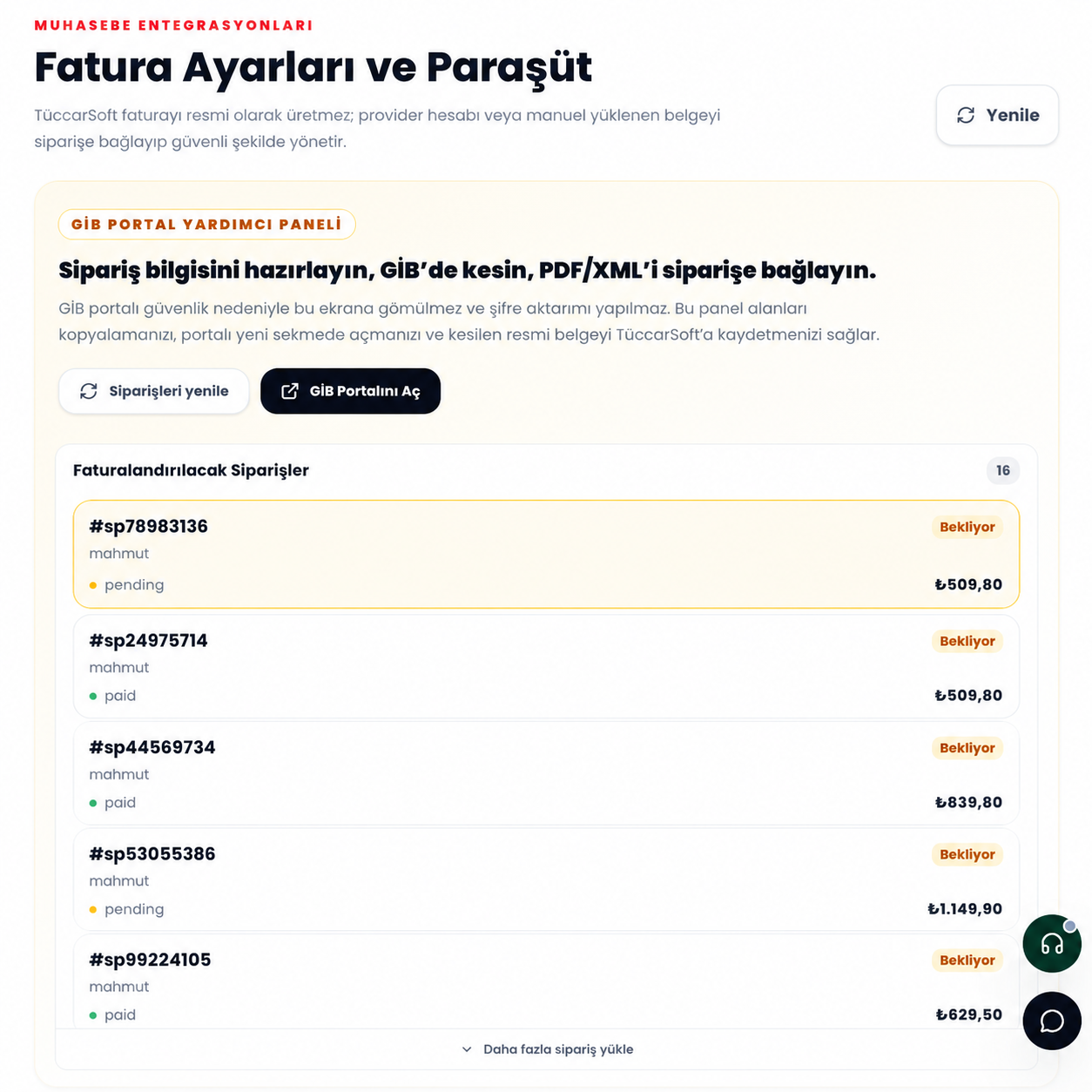 CRM, fatura ve yapay zeka destekli satış istatistikleri. ekran görüntüsü